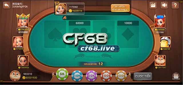 Một ván bài của Bull Casino online tại nhà cái Cf68