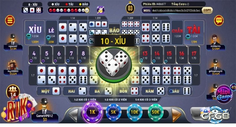 Những cửa cược được đặt ra trong game tài xỉu